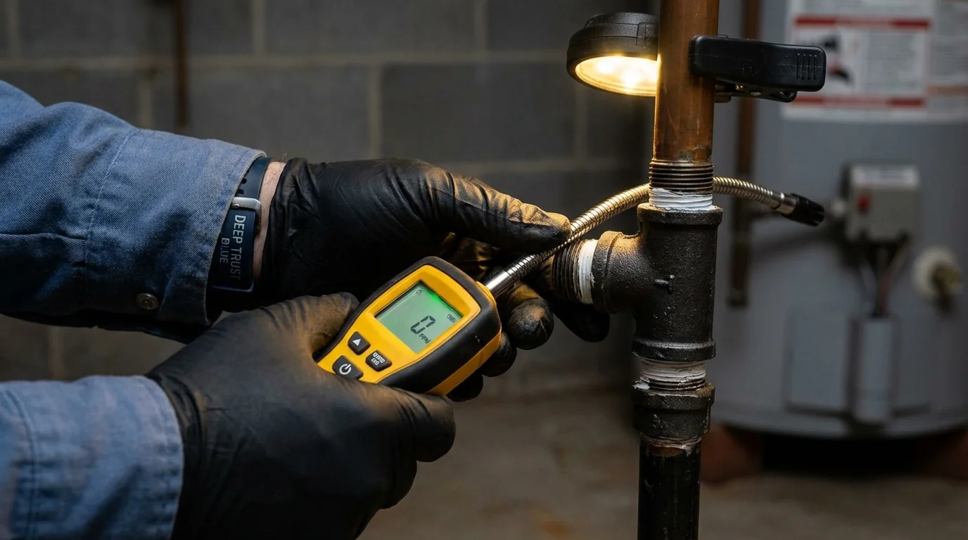 Gas leak detection with electronic sniffer by Johns Plumbing LLC in Mabank